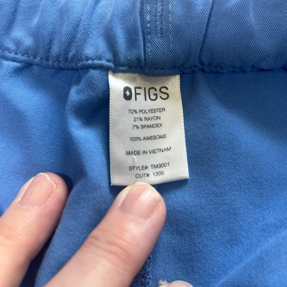 Figs men’s technical series TM3001 blue Cairo cargo drawstring waist scrub pants